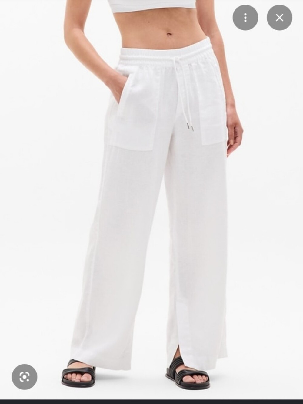 Athleta Retreat Linen Wide Leg High Rise Pants